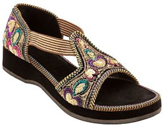 Buy Vintage Embroidered Leather Ethnic Sandals Shoes Online in India - Etsy