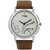 Oura Round Dial Brown Synthetic Strap Quartz Watch For Men