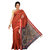Sangam Brown Cotton Self Design Saree With Blouse