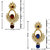 Donna Combo Of Red And Blue Gold Plated Two Pair Of Earrings (CO1104356G)