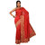 Sangam Red Nylon Embroidered Saree With Blouse