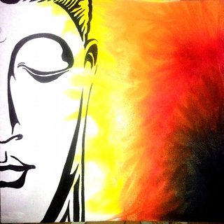 Buy Handmade Lord Buddha Half Face Canvas Painting Online 2950