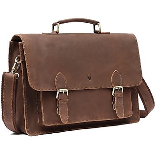 Buy Wildhorn 15 Inch Laptop Messenger Bag (Brown) Online @ ₹2999 from ...