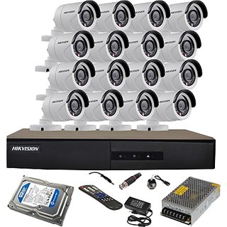 Hikvision 7216-HGHI-E1 16 DVR 720P 16 Bullet Cameras + 1 TB HDD Total KIT