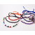 Magnificiant Multi Color  9pc 925  Sterling Silver Beads Thread Bracelet Z0156
