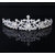 Elegant Pearl Crystal Rhinestone Flower Crown Headband Veil Tiara Wedding Bridal Prom