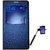 Tbz Premium Window Flip Cover Case For Samsung Galaxy Note5  With Selfie Stick Monopod With Aux -Blue NT5CVBLU-SELFIE
