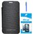 Tbz Flip Cover Case For Samsung Galaxy J1 Ace With Screen Guard And Stylus-Black SGJ1ACEOGBLKSCRSYL