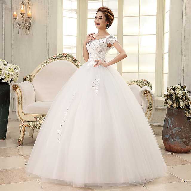 Ball Gown with Lace Corset Bodice