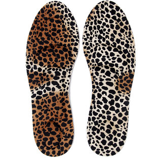Footful 1 Pair Of Women's Breathable Foam Shoe Insoles With Arch Heel Support Leopard Print