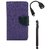 Ygs Diary Wallet Case Cover  For   Motorola Moto X Play-Purple,Micro Otg  And Griffin Stylus Pen