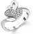 Om Jewells Sterling Silver Curled Heart ring with CZ stones for Women FR7000502