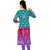 Women blue and red printed kurti