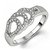 Om Jewells Sterling Silver Tri-Loop ring with CZ stones for Women FR7000507