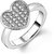 Om Jewells Sterling Silver Big Love ring with CZ stones for Women FR7000509