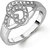 Om Jewells Sterling Silver Heart On Sleeve ring with CZ stones FR7000514