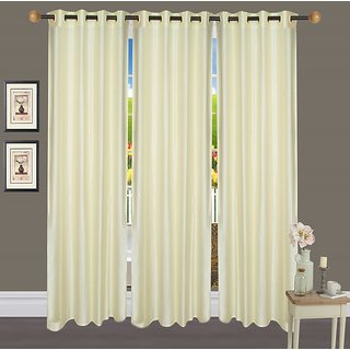 Hdecore Plain polyster Cream Door Curtain Set of three