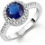Om Jewells Sterling Silver Royal Blue ring with CZ stones for Women FR7000528