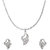 Om Jewells Sterling Silver Heart Petal pendant set with CZ stones for Women PS7000607C
