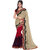 Avf Printed And Embroided Saree - Cream And Red