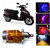 Capeshoppers 3 Led H4 Headlight With Multi Color Flashing Ring For Tvs Wego Scooty - White