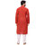 RG Designers Men Handloom Red Regular Fit A Kurta
