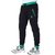 Mens Black & Green Running Trackpants With Zipper Pockets