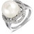 Om Jewells Sterling Silver GigaPearl ring with CZ stones for Women FR7000541