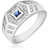 Om Jewells Sterling Silver Hexa Blue Ring with CZ stones for Men FR7000550