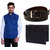 Calibro Royal Blue Valvet Nehru Jacket With Belt  Wallet