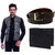 Calibro Grey Valvet Nehru Jacket With Belt  Wallet
