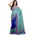 Loootlo light Sky & Blue Embroidered border work Designer sarees