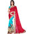 Aaina Red & Rama Chiffon+Lycra Embroidered Saree