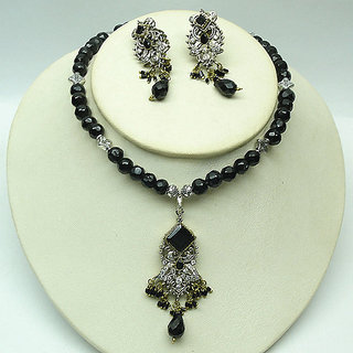 Buy Gorgeous Black Colour Victorian Jewellery Locket Set Online @ ₹1200 ...