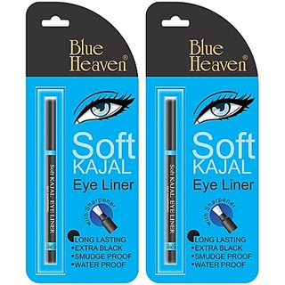 Blue Heaven Soft Kajal Eyeliner(set of 2) 0.31 g(Black)