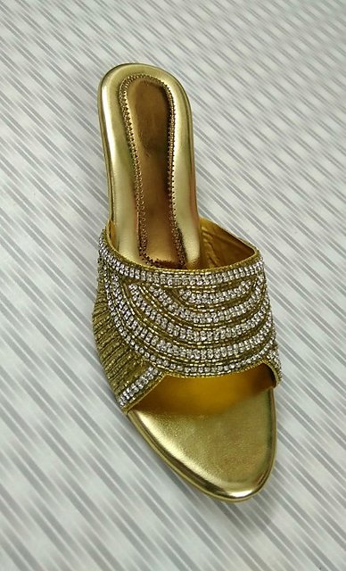 Golden colour chappal new arrivals