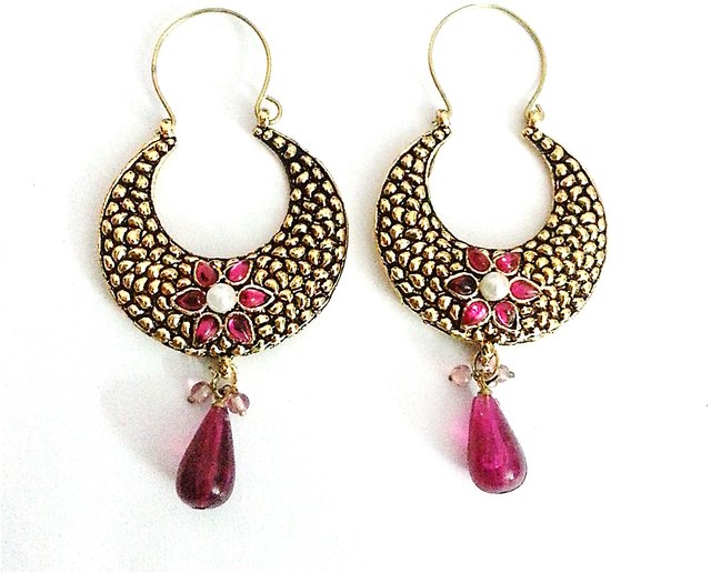 FIDA Earrings  Buy FIDA Ethnic Indian Traditional Beautiful Gold Stone  Drop Jhumka Earrings Online  Nykaa Fashion