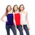 Set Of 3  Friskers Red  Royal Blue , White Camisole Slip Combo