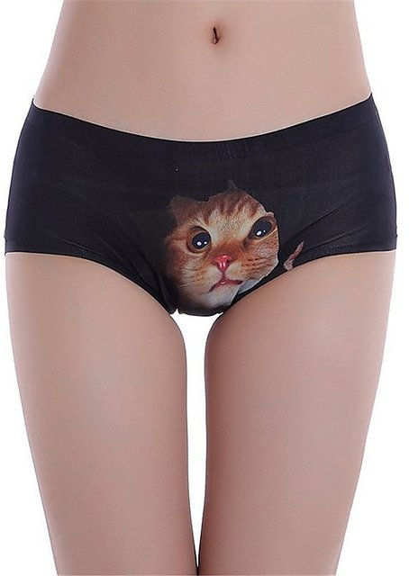 Buy Pussycat Panties Women Sexy Hipsters Safty Panties 3D Cat Invisible  Underwear (Blue) Online at desertcartINDIA