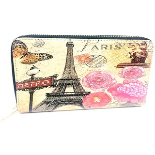 Maison tower and flower print wallet