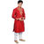 Anjaneya Red  White Embroidered Long Sherwanis For Men