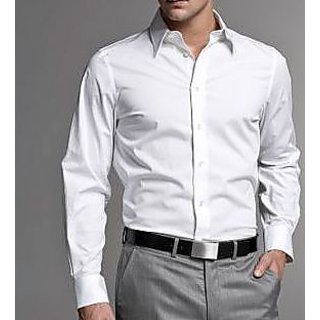                       white Cotton/Polyester Mix Shirts.                                              