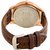 Gravity Round Dial Brown Leather Strap Quartz Watch For Men