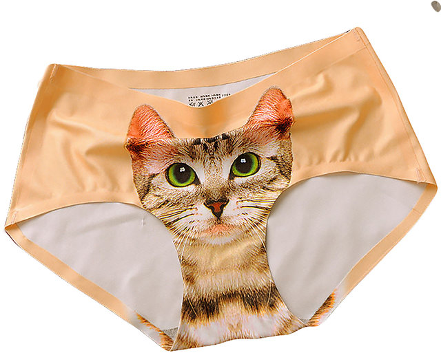 3d Underwear Emptied Panties Pussycat Briefs Sexy Clothes Funny Cat Print  Women