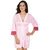 Klamotten Pink Satin Plain Night Gowns & Nighty Robe with Lace