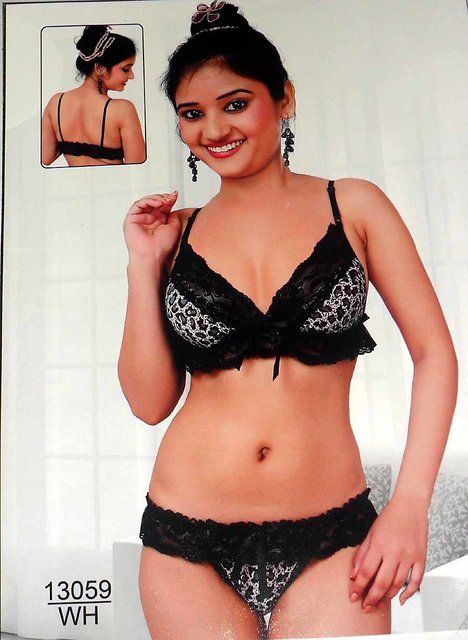 Online Hot Black Transparent Net Bra Gstring Panty 2 Pc Set Prices -  Shopclues India