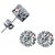 925 Sterling Silver AAA Swisss Zircon Stud Crown Earrings New 2015 Design