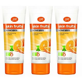 Buy Joy Skin Fruits Active White Skin Whitening Face Wash Pack Of 3 Online 146 From Shopclues joy skin fruits active white skin whitening face wash pack of 3