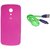 Back Panel cover for Motorola Moto G with free data cable green