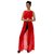 Red Plan Maxi Dress With Front Slit
